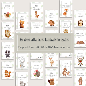 Erdei állatok babakártyák, mérföldkő kátyák - ruha & divat - babaruha & gyerekruha - babafotózási ruha és kellék - Meska.hu