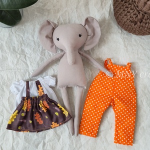 Textil mini elefánt - játék & sport - plüssállat & játékfigura - elefánt - Meska.hu