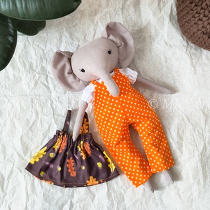 Textil mini elefánt - játék & sport - plüssállat & játékfigura - elefánt - Meska.hu