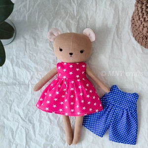 Textil maci (közepes) - játék & sport - baba & babaház - öltöztethető baba - Meska.hu