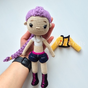 Horgolt Rumi - játék & sport - baba & babaház - öltöztethető baba - Meska.hu