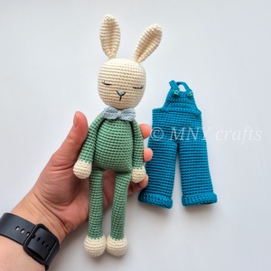 Horgolt fiú nyuszi - játék & sport - plüssállat & játékfigura - nyuszi - Meska.hu