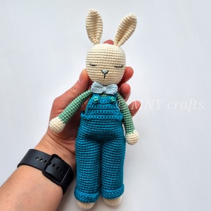 Horgolt fiú nyuszi - játék & sport - plüssállat & játékfigura - nyuszi - Meska.hu