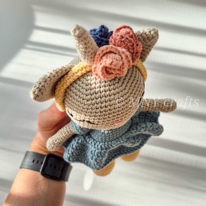 Horgolt cica unikornis fejpánttal - játék & sport - plüssállat & játékfigura - cica - Meska.hu