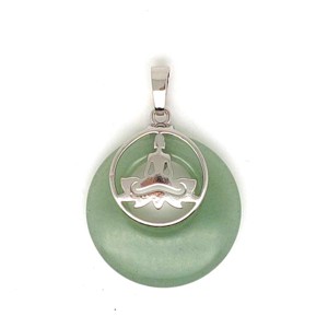 Fánk medál ülő buddha Aventurin 3cm, Ékszer, Nyaklánc, Medál, , MESKA