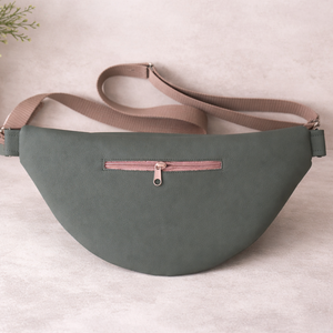 Matt szürke ökobőr nagy Moonligh belt bag - táska & tok - övtáska - Meska.hu