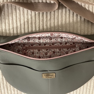 Matt szürke ökobőr nagy Moonligh belt bag - táska & tok - övtáska - Meska.hu