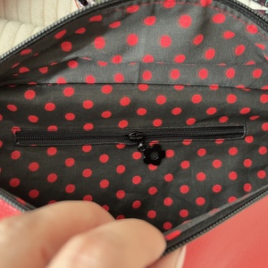 Metál piros ökobőr nagy Moonlight belt bag - táska & tok - övtáska - Meska.hu