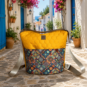 MORFA bag sárga, mediterrán zseb, Táska & Tok, Kézitáska & válltáska, Kézitáska, Varrás, MESKA