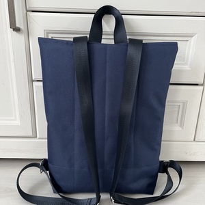 Móca Roll-top navy kék - táska & tok - hátizsák - roll top hátizsák - Meska.hu