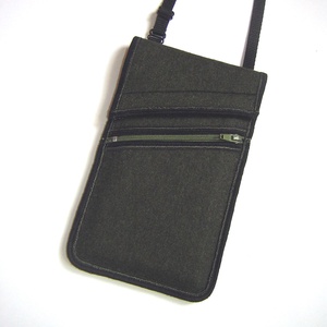 Telefontok kártyatartó kis zsebbel Nyakba is akasztható elegáns kistáska  khaki - Meska.hu