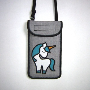 Cuki mobil tok állítható pánttal  XL telefon tartó Nyakba akasztható kistáska unikornis -  - Meska.hu