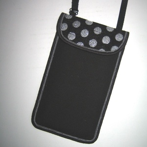 Elegáns Mobil Tok állítható pánttal  XL telefon tartó  oldaltáska iPhone kistáska fekete-ezüst - táska & tok - kézitáska & válltáska - vállon átvethető táska - Meska.hu