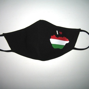Drótos Szájmaszk fülre akasztható arcmaszk nemzeti textil maszk  I love Magyarország  - maszk, arcmaszk - női - Meska.hu