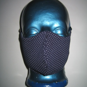 2in1 Szájmaszk arcmaszk fülre akasztható védő maszk textilmaszk sötétkék-fehér - maszk, arcmaszk - női - Meska.hu