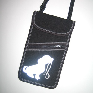 Telefontok kártyatartó kis zsebbel állíthatópántos kistáska fényvisszaverő kutyus pórázzal - Meska.hu