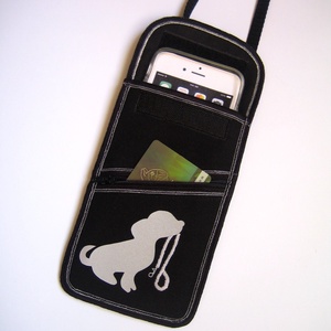 Telefontok kártyatartó kis zsebbel állíthatópántos kistáska fényvisszaverő kutyus pórázzal #mobiltok, Táska & Tok, Pénztárca & Más tok, Telefontok, Varrás, Mindenmás, MESKA
