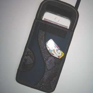 Zsebes telefontok állítható pánttal  XL telefon tartó Nyakba is akasztható kistáska Kék-bronz #telefontok - táska & tok - pénztárca & más tok - telefontok - Meska.hu