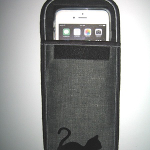 Cicás telefon tartó Állíthatópántos Mobiltok 2az1ben kistáska szürke fekete - táska & tok - pénztárca & más tok - telefontok - Meska.hu