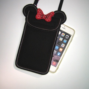 Cuki mobiltok állítható pánttal  XL telefon tartó Nyakba is akasztható kistáska minnie egér - táska & tok - pénztárca & más tok - telefontok - Meska.hu
