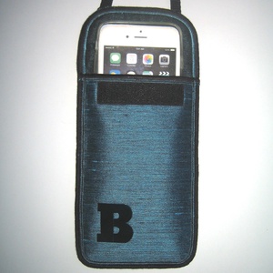 Betűs Mobiltok állítható pántos  XL telefon tartó Nyakba is akasztható 2in1 kistáska B türkiz tok - táska & tok - pénztárca & más tok - telefontok - Meska.hu