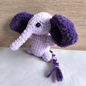 Lulu, a lila elefánt amigurumi figura - játék & sport - plüssállat & játékfigura - elefánt - Meska.hu