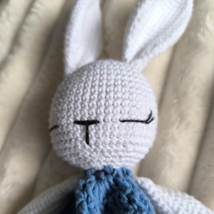 Nudli, a horgolt nyuszis szundikendő, Baba - mama, Baba játékok, Szundikendő, alvóka, Horgolás, Hímzés, MESKA