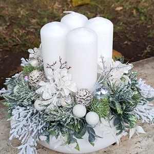 Csodás fehér adventi tál - Meska.hu