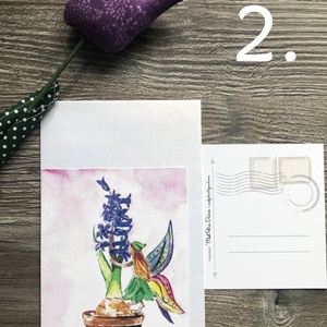 Húsvéti képeslap - Egyedi tervezésű akvarell kép (print) - otthon & életmód - papír, írószer - ajándékozás kellékei - képeslap, üdvözlőlap - Meska.hu