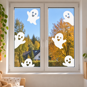 Kukucskáló szellemek � 6 darabos fehér Halloween ablakmatrica szett, Otthon & Életmód, Dekoráció, Halloween, Halloweeni dekoráció, Fotó, grafika, rajz, illusztráció, MESKA
