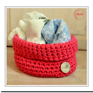 Pink bugyor - horgolt tároló - otthon & életmód - tárolás & rendszerezés - tárolókosár - Meska.hu