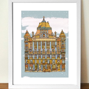 Anker palota - illusztráció, számozott digitális reprodukció, print, saját grafikámról, A5 méretben - otthon & életmód - dekoráció - kép & falikép - kép & falikép - Meska.hu
