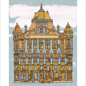 Anker palota - illusztráció, számozott digitális reprodukció, print, saját grafikámról, A5 méretben - otthon & életmód - dekoráció - kép & falikép - kép & falikép - Meska.hu