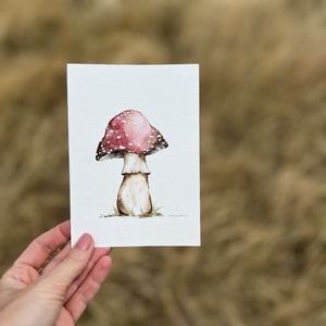 Eredeti akvarell gomba festmény - művészet - festmény - akvarell - Meska.hu