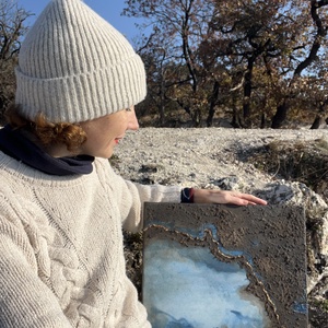 Absztrakt akril vászonfestmény, Sicut in caelo et in terra I. , Művészet, Festmény, Akril, Festészet, MESKA