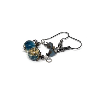 Tengerk�k színátmenetes lógós gyöngy fülbevaló - ékszer - fülbevaló - lógó fülbevaló - Meska.hu