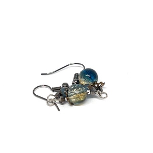 Tengerk�k színátmenetes lógós gyöngy fülbevaló - ékszer - fülbevaló - lógó fülbevaló - Meska.hu