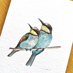 Eredeti akvarell gyurgyalag pár festmény - művészet - festmény - akvarell - Meska.hu