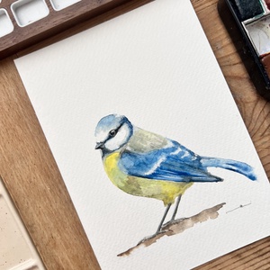 Eredeti akvarell cinke madár festmény - művészet - festmény - akvarell - Meska.hu