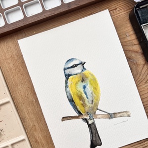 Eredeti akvarell cinke madár festmény - művészet - festmény - akvarell - Meska.hu