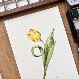 Eredeti akvarell tulipán virág  festmény - művészet - festmény - akvarell - Meska.hu