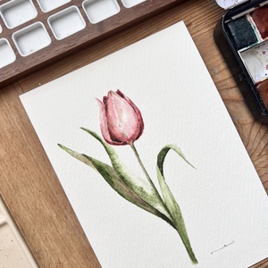 Eredeti akvarell tulipán virág  festmény, Művészet, Festmény, Akvarell, Festészet, MESKA