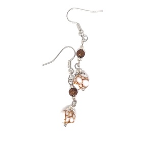 �Kincugi álom kézműves howlit gyöngy lógós fülbevaló, Ékszer, Fülbevaló, Lógó fülbevaló, Ékszerkészítés, MESKA