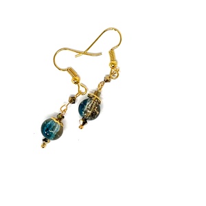 Tengerk�k színátmenetes lógós gyöngy fülbevaló, Ékszer, Fülbevaló, Lógó fülbevaló, Ékszerkészítés, MESKA