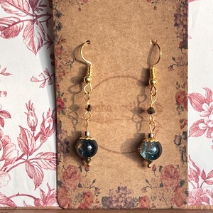 Tengerk�k színátmenetes lógós gyöngy fülbevaló - ékszer - fülbevaló - lógó fülbevaló - Meska.hu