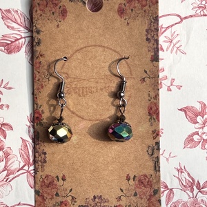 Briliánsra csiszolt kézműves gyöngy lógós fülbevaló - ékszer - fülbevaló - lógó fülbevaló - Meska.hu