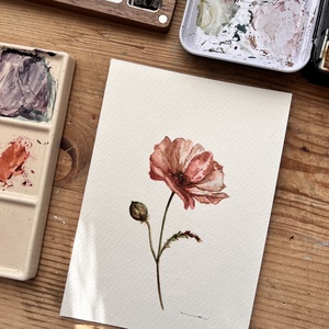 Eredeti akvarell  keleti pipacs virág festmény - művészet - festmény - akvarell - Meska.hu