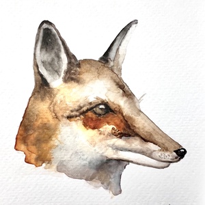 Eredeti akvarell róka festmény - művészet - festmény - akvarell - Meska.hu