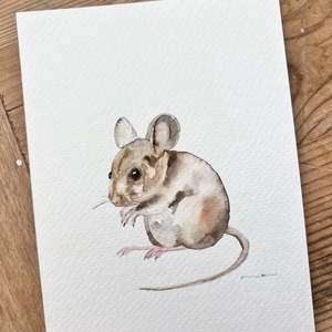 Eredeti akvarell egér festmény - művészet - festmény - akvarell - Meska.hu