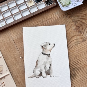 Akvarell kutyás festmény - művészet - festmény - akvarell - Meska.hu